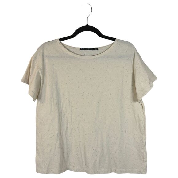 Gudrun Sjoden Organic Cotton Cream MultiColor Dot Texture Blouse Medium - Picture 1 of 6